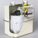 Sectional view of a gas meter