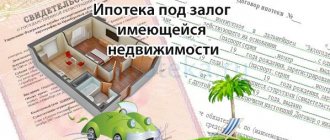 Mortgage secured by existing real estate